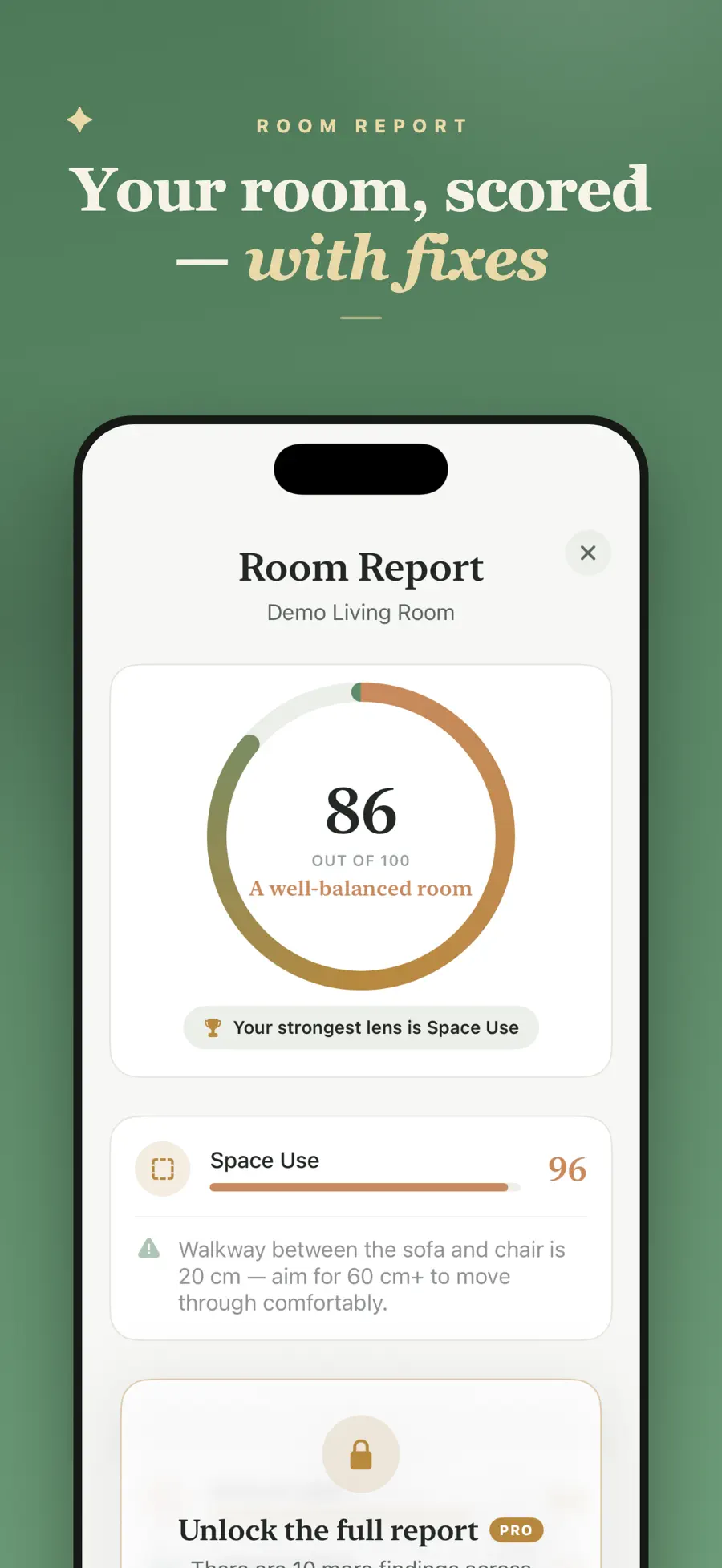 Room insights and design score
